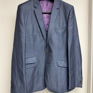 Ted Baker Charcoal Blazer with Purple Lining